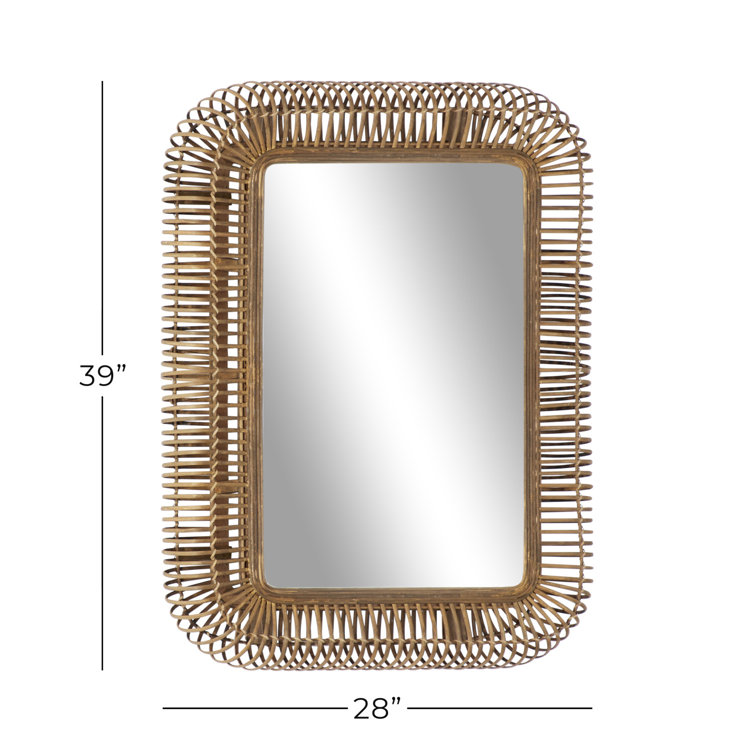 Teagan Rectangle Rattan Wall Mirror & Reviews Joss & Main